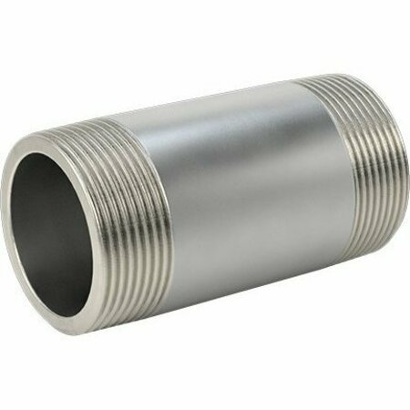 BSC PREFERRED Thick-Wall 304/304L Stainless Steel Pipe Nipple Threaded on Both Ends 1-1/2 Pipe Size 3-1/2 Long 46755K138
